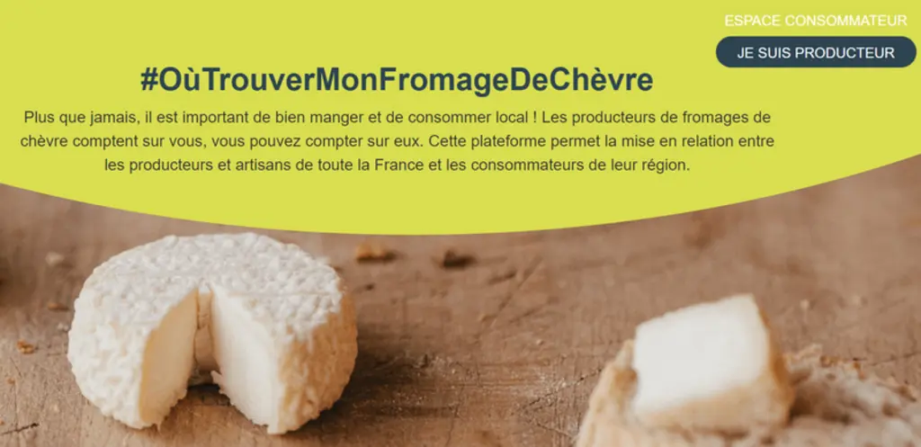 Le site  outrouvermonfromagedechevre.fr qui recense les fromagers fermiers de France a été mis en place pendant le confinement grâce à l'Anicap. © Ani