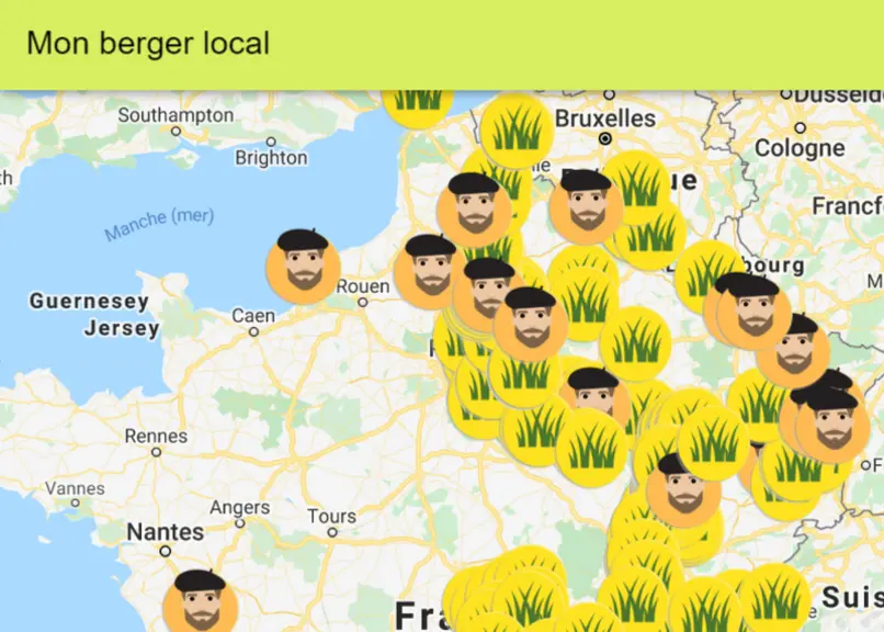 La carte de la page d’accueil du site permet de visualiser les pâtures présentes autour de chez soi. L’éleveur s’inscrit ensuite sur le site pour pouv