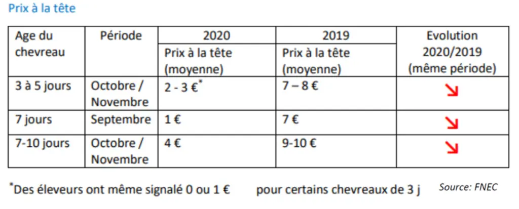 Les prix d'achat des chevreaux aux naisseurs ont fortement chuté. Certains éleveurs ont même dû donné leurs chevreaux. © Fnec