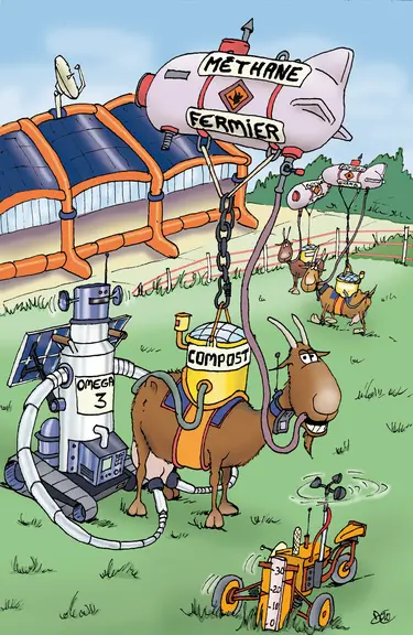 Illustration d'Alain Chrétien pour une couverture de La Chèvre en 2010