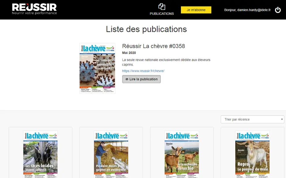 Les anciennes numéros sont accessibles en ligne.