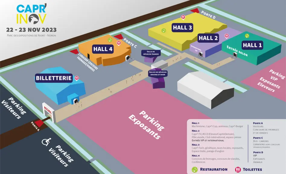 Le plan de Capr'Inov 2023 est déjà disponible. Changement important, le pôle «éleveur caprin demain» sera dans le hall 2.