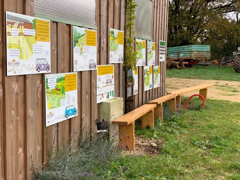 Les planches en grand format peuvent être exposées à l’occasion de fermes ouvertes, de grands marchés ou d’autres évènements.