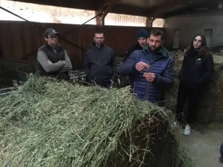 Laurent Descombin accueille le groupe Cap'Climat sur sa ferme