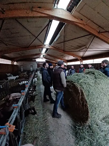 Laurent Descombin accueille le groupe Cap'Climat sur sa ferme