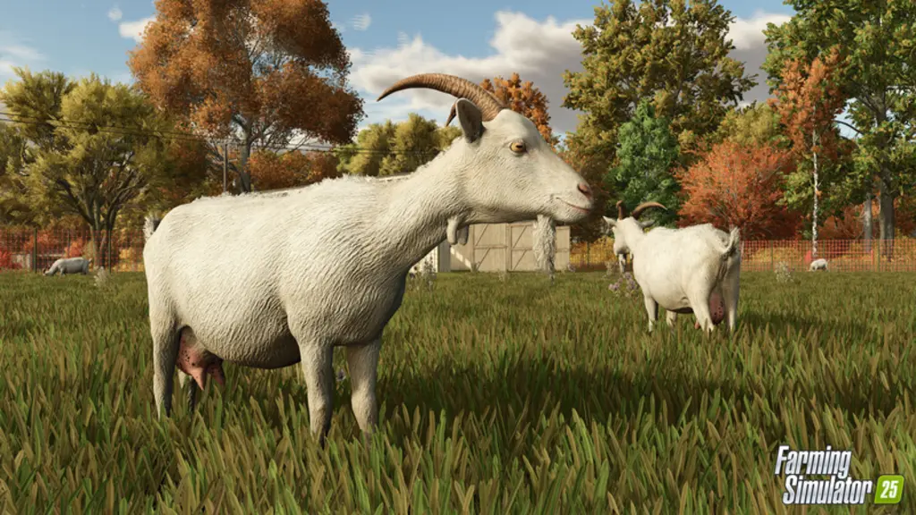 Copie d'écran du jeu Farming Simulator avec des chèvres
