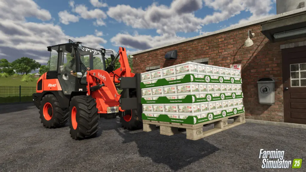 Copie d'écran du jeu Farming Simulator avec du fromage de chèvres