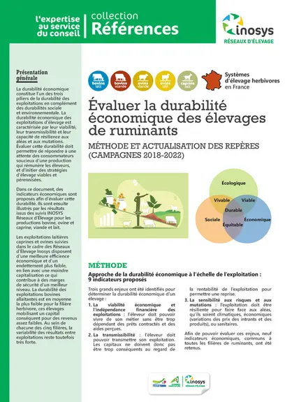 Évaluer la durabilité
économique des élevages
de ruminants