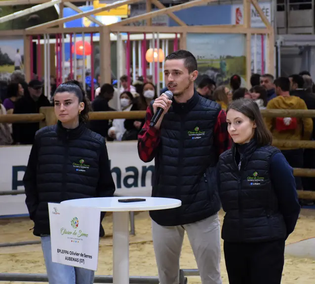 Linaëlle, Noémy et Romain de l’EPLEFPA Olivier de Serres à Aubenas