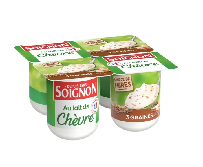 Yaourt au lait de chèvre Soignon aux trois graines