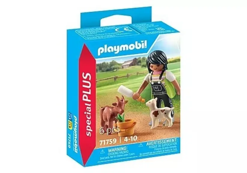 Figurine Playmobil avec chèvre et chevreau
