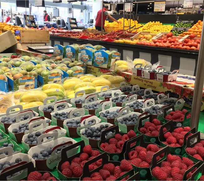 Linéraires de fruits et légumes 