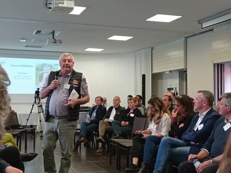 Bruno Darnaud, président de l’AOP Pêches et Abricots de France, lors des 15 ans de l'AOP.
