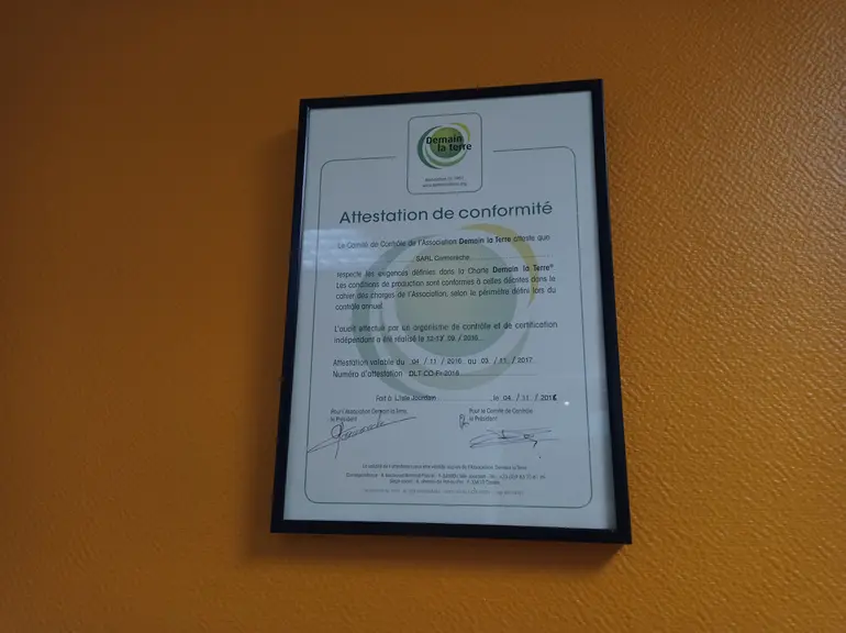 Cormorèche est certifiée Demain la Terre pour ses betteraves depuis 2016.