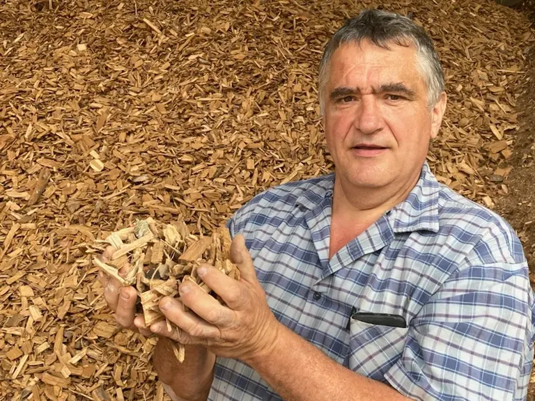 Vincent Cazalis, agriculteur à Cazères-sur-Adour (Landes)"La qualité des plaquettes de bois doit être irréprochable pour le bon fonctionnement de la chaudière."