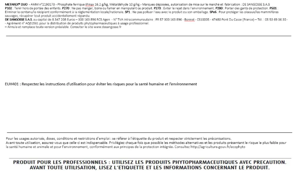 mentions légales anti limaces
