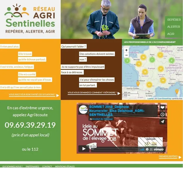 Le site web Réseau agri-sentinelles répertorie les formations pouvant aider les agri-sentinelles et les contacts de professionnels de l’accompagnement