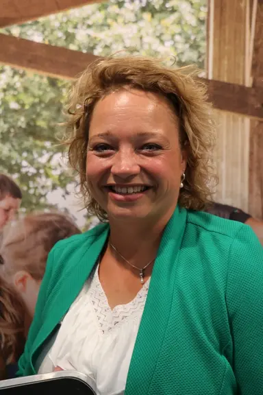 Heleen Lansink-Marissen, éleveuse de 85 laitières, aux Pays-Bas. © E. Bignon