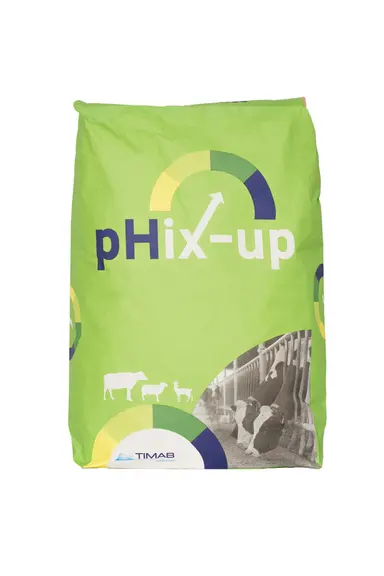 pHix-up peut s’utiliser en ration complète ou partielle directement dans la mélangeuse. © Dietaxion