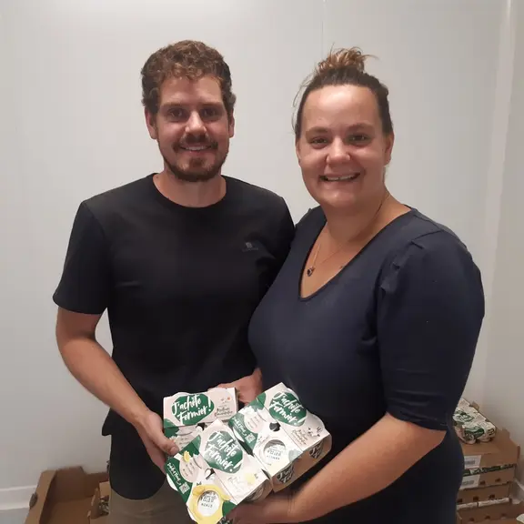 François Glotin et Marie Camenen. « C’est un tremplin de travailler avec les restaurations collectives du bassin rennais qui servent 170 000 repas par jour. » 