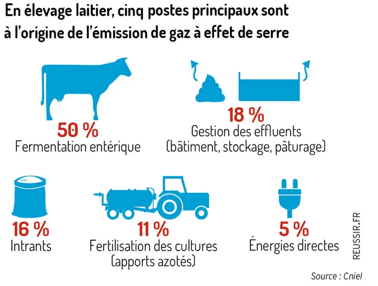 Comment réduire les émissions de gaz à effet de serre en élevage laitier ?