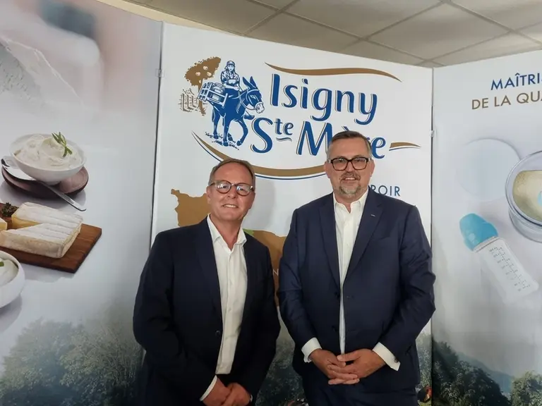 Arnaud Fossey, président de la coopérative Isigny Sainte Mère, et Gérald Andriot, le directeur général