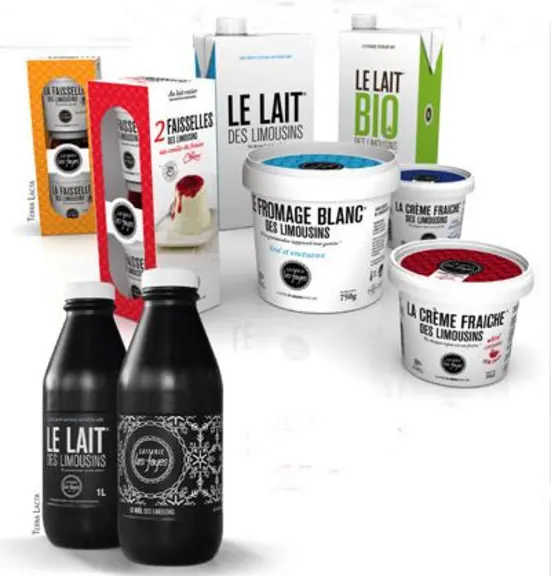 Une typographie élégante,
qui fait plus référence à l’univers
de la mode qu’à celui des produits
laitiers, renforce le positionnement
premium des