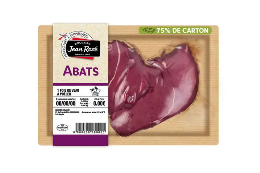 Agromousquetaires a travaillé avec ASV Packaging pour que les abats conservent leur volume sous le film de la barquette Halopack.