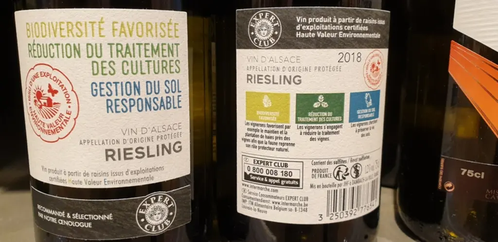 Intermarché a lancé en avril 2019 neuf références de vins sous HVE. © DR