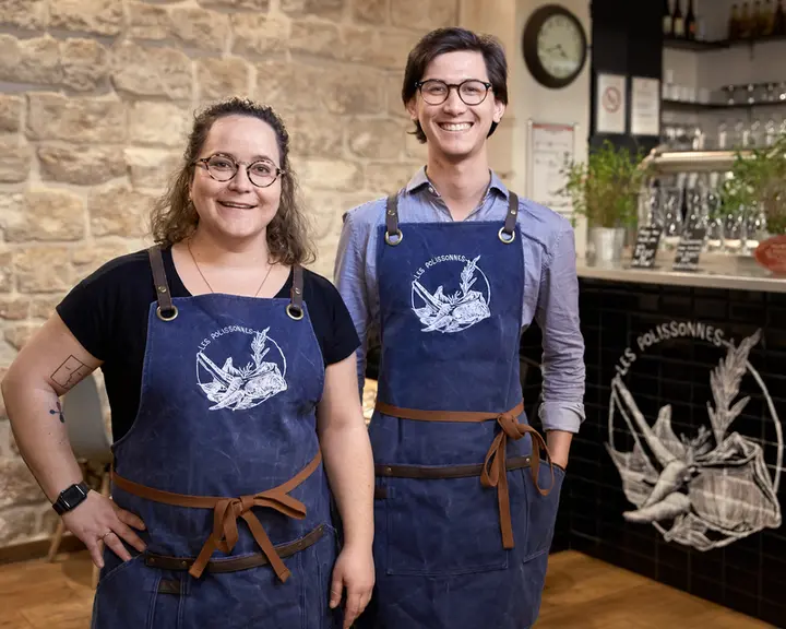 Charlotte Peyronnet et Antoine Le Van sont parmi les seuls à proposer de la viande AOP Maine Anjou à Paris, dans leur restaurant Les Polissonnes. © Ni