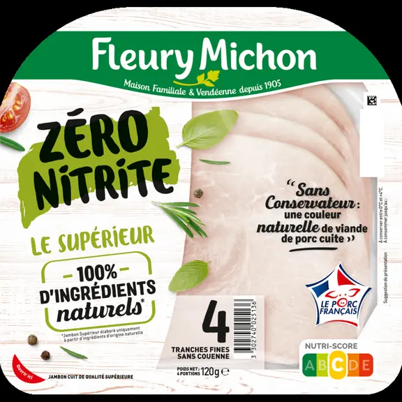 Le Zéro nitrite arbore sa couleur blanche naturelle. © Fleury Michon