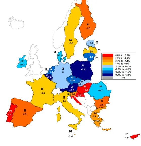 Carte de la Variation annuelle de la collecte de lait de vache, par pays, entre 2021 et 2022