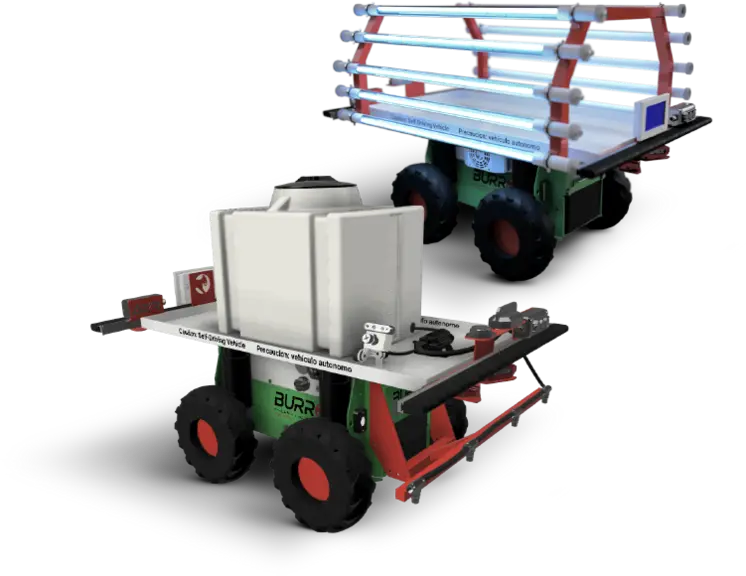 Le robot Burro peut recevoir différents outils pour multiplier les opérations.