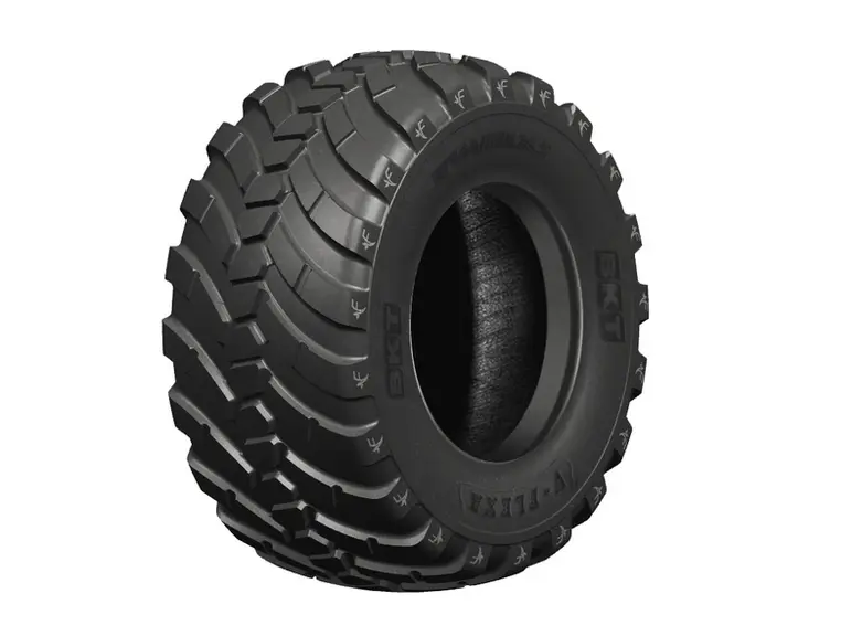 BKT vient de présenter le pneumatique V-Flexa en dimension VF 600/55 R 26.5. © BKT