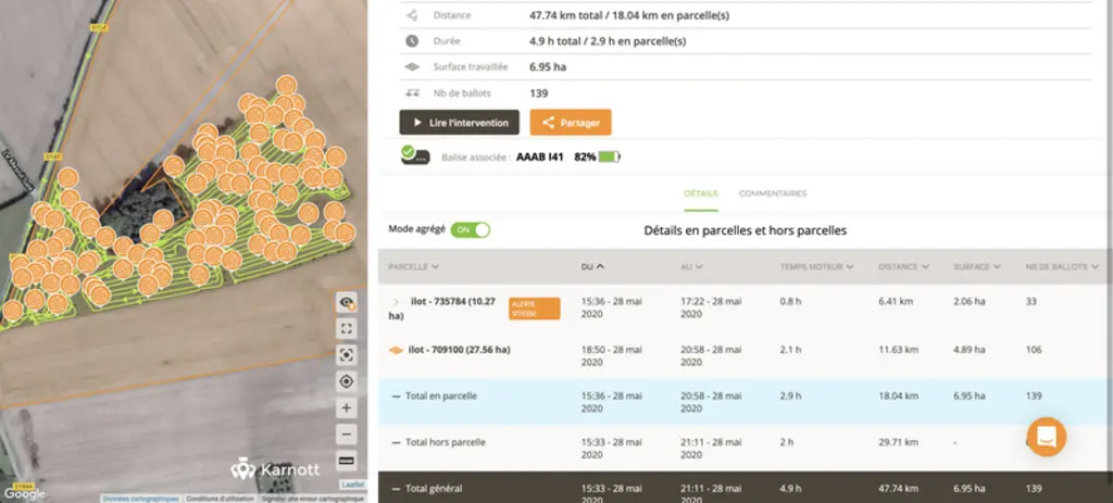 L'interface de l'application Karnott permet de visualiser et sauvegarder en direct l'ensemble des données du chantier. © Karnott