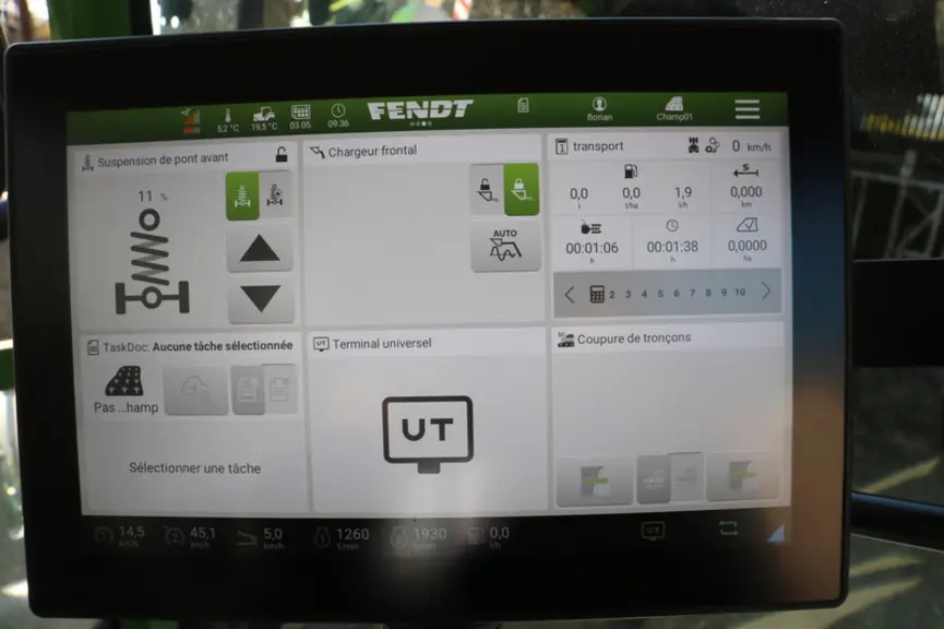 Le tracteur Fendt 211 Vario profite du terminal de dernière génération à la navigation intuitive.