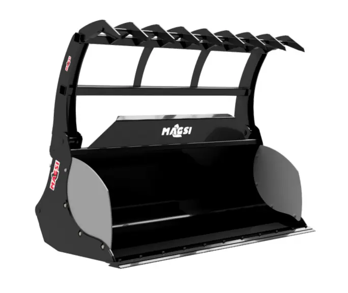 Le grappin de la benne Heavy Shark de Magsi est actionné par deux vérins de 80 mm de diamètre.
