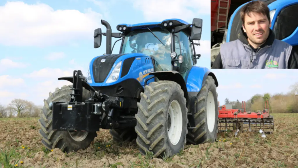 Loeiz Lanneshoa, éleveur à Pedernec (Côtes-d’Armor), a pris les commandes pendant une semaine du tracteur New Holland T6.160 Dynamic Command de 135 chevaux.