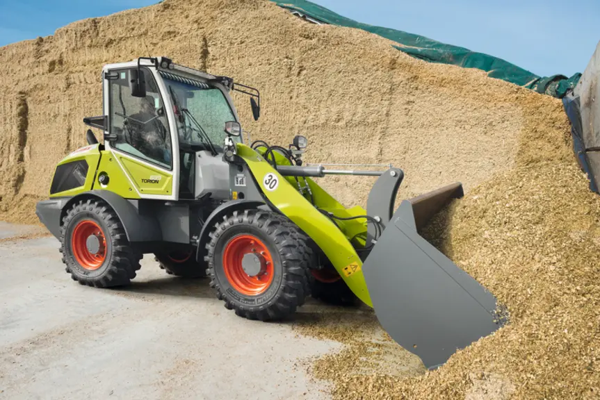 Les chargeuses articulées Claas Torion 530, 535 et 639 sont équipées d'une transmission hydrostatique.