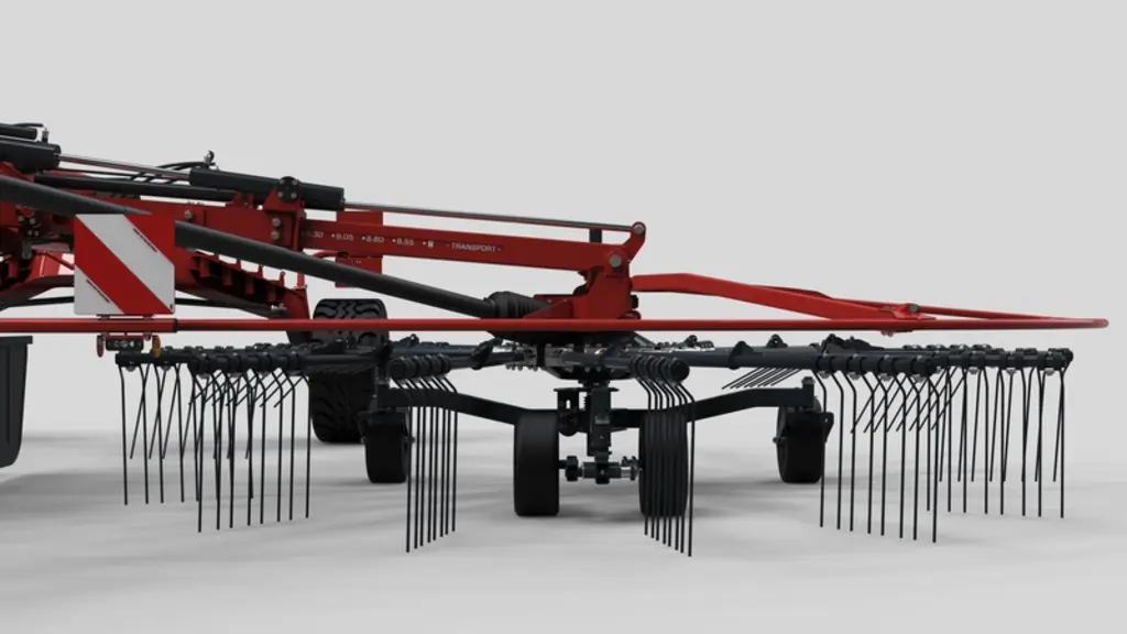 Chaque rotor de l'andaineur double Sip Star 930/28TC repose sur quatre roues.