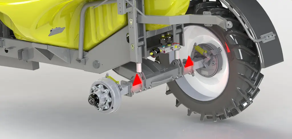Arland retient une suspension hydraulique d’essieu sur les gammes Expert et Expert+ (2 600 à 4 200 l), ainsi que sur les Expert XL (5 200 à 6 000 l).