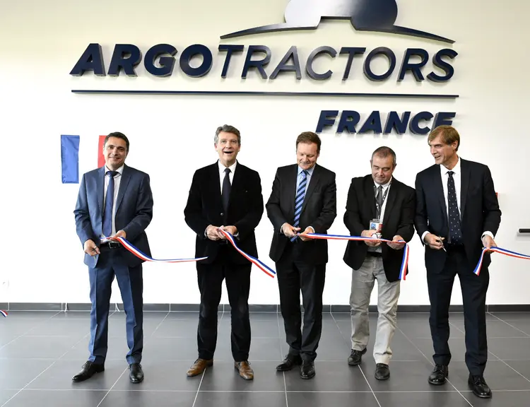 Inauguration d’Argo France avec Jean Luc Fernandez, Arnaud Montebourg, Frédéric Martin, Dominique Berger et de Simeone Morra.