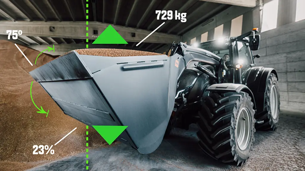 Tracteur Valtra avec chargeur frontal équipé d'un système de pesée