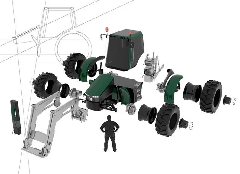 Pour la construction de son tracteur électrique, Seededal va optimiser chaque composant et traquer les moindres déperditions d'énergie.