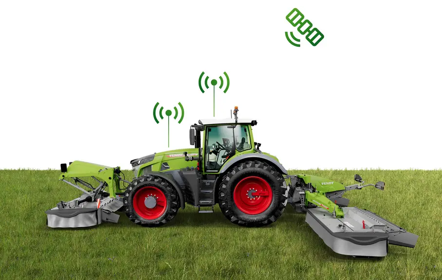 Fendt propose le pilotage automatique du conditionneur sur les faucheuses en fonction du taux de matière sèche.