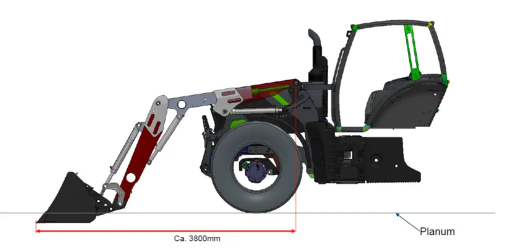 Le concept de chargeur frontal télescopique développé par Stoll combine un brancard télescopique et une seconde articulation.