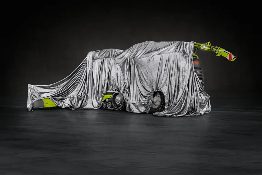Pour fêter les 50 ans d'ensileuse, Claas dévoilera une livrée spéciale anniversaire à Agritechnica de son ensileuse Jaguar Terra Trac.