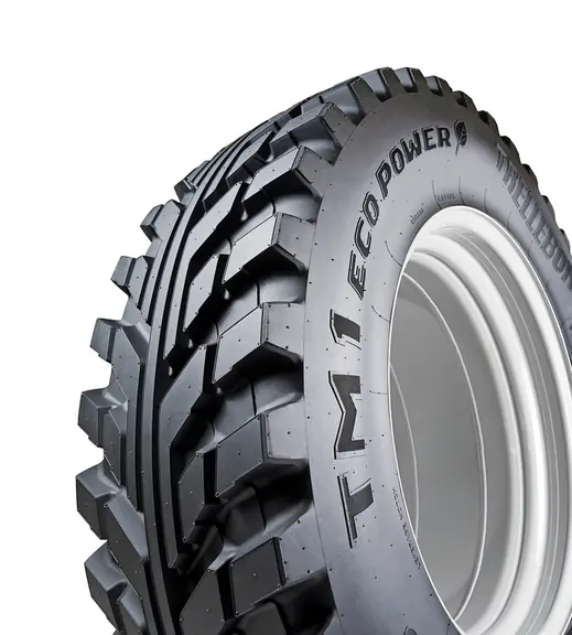 Le pneumatique TM1 Eco Power développé par Trelleborg dispose d'une bande de roulement limitant les dépenses énergétiques.