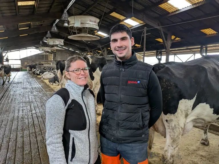 Fanny Perrigaud et Sylvain Paboeuf , associés du Gaec La Coulée à Marsac-sur-Don en Loire-Atlantique