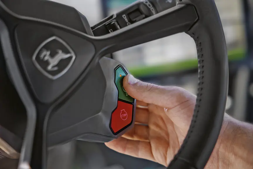 Bouton de démarrage des tracteurs John Deere 8R et 8RX